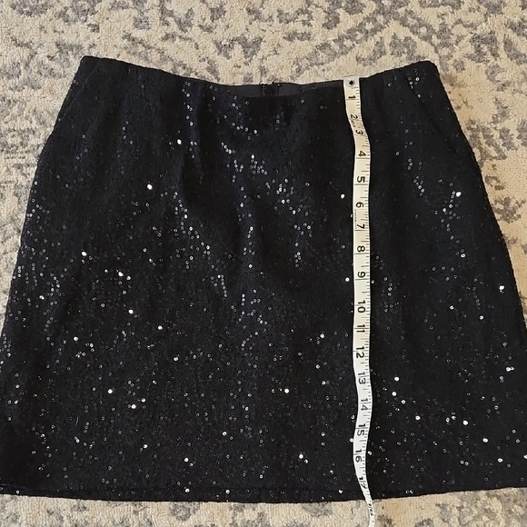 Ann Taylor Black Sequin Mini Pencil Skirt - Picture 2 of 4